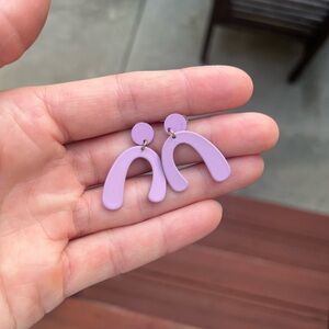 Abstract Shaped Purple Earrings